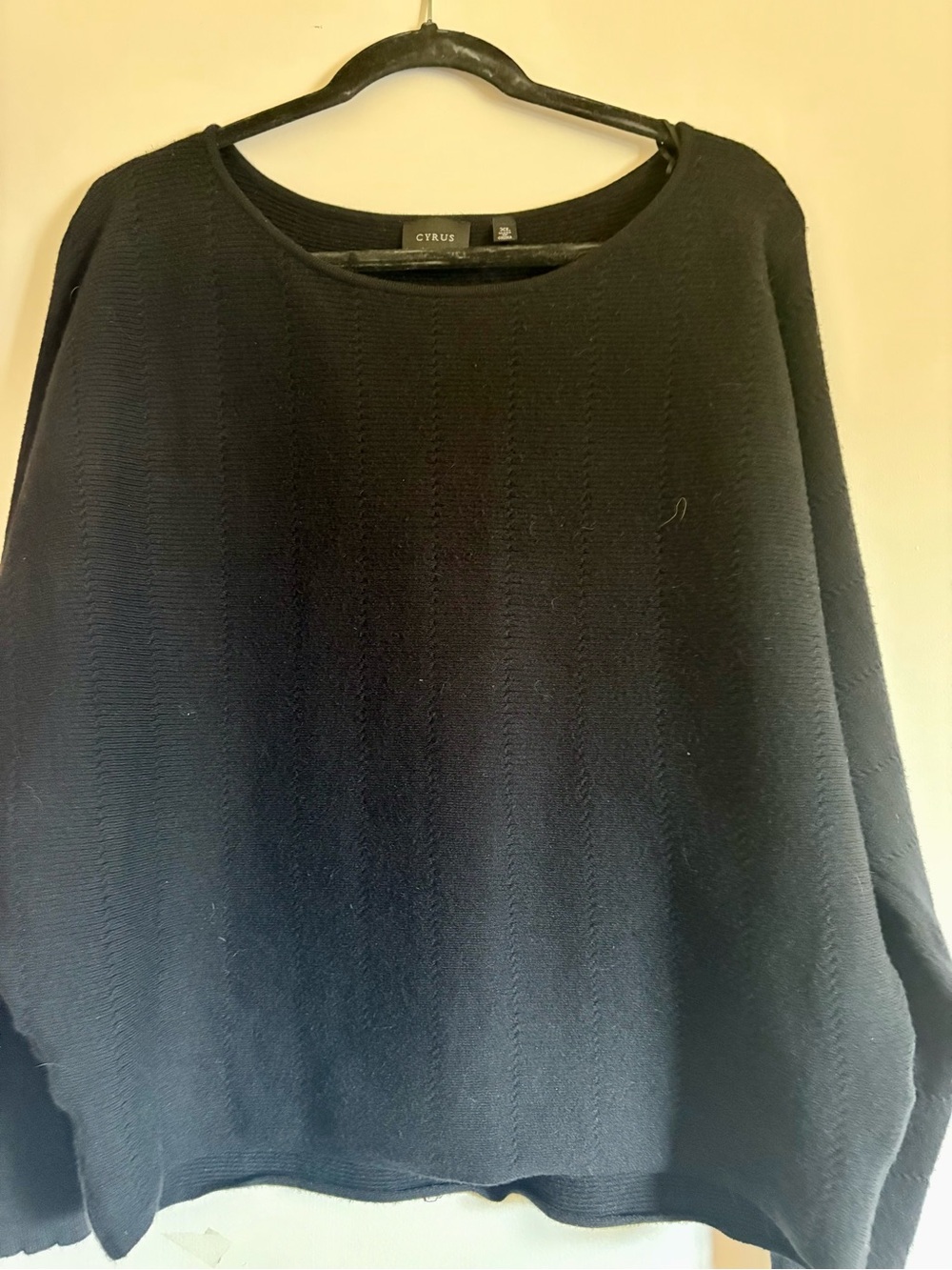 Cyrus Black Scoop-Neck Lightweight Crew Sweater